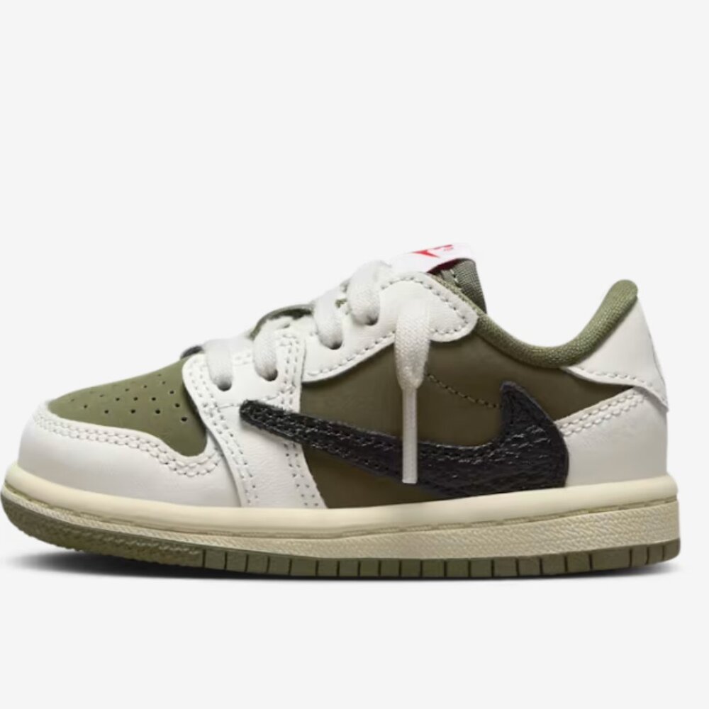 Toddlers' Jordan 1 Low x Travis Scott Reverse Olive